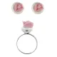 Комплект Роза (кольцо и серьги), цвет бело-розовый UH072-02