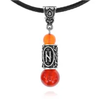 Кулон-амулет с руной Хагалаз (Защита от любых внешних воздействий), сердолик KULS003