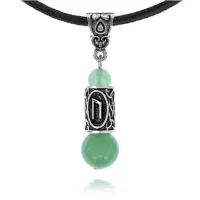 Кулон-амулет с руной Уруз (Энергия, воля, внутренние силы), нефрит KULS012