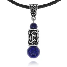 Кулон-амулет с руной Перт (Удача, сексуальность, плодовитость), лазурит KULS013