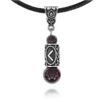 Кулон-амулет с руной Кеназ (Творчество, страсть, вдохновение), гранат KULS018