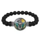Браслет из черного агата Славянский Тотемный Годослов - Притаившийся Лют BSBA-266