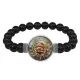 Браслет из черного агата Славянский Тотемный Годослов - Бородатая Жаба BSBA-269