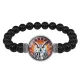 Браслет из черного агата Славянский Тотемный Годослов - Белый Филин BSBA-271
