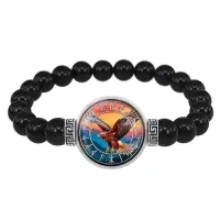 Браслет из черного агата Славянский Тотемный Годослов - Парящий Орел BSBA-275