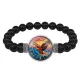 Браслет из черного агата Славянский Тотемный Годослов - Парящий Орел BSBA-275