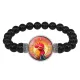 Браслет из черного агата Славянский Тотемный Годослов - Кричащий Петух BSBA-277