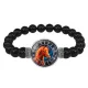 Браслет из черного агата Славянский Тотемный Годослов - Огнегривый Конь BSBA-279