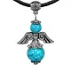Талисман Ангел-хранитель с камнем бирюза (синт.) 3,5см AH001-S
