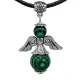 Талисман Ангел-хранитель с камнем малахит (синт.) 3,5см AH005-S