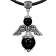 Талисман Ангел-хранитель с натуральным камнем черный агат 3,5 см AH011-S