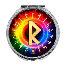 Складное зеркало Славянские руны Радуга ZER-0579