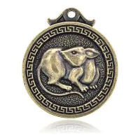 Подвеска для кулона или брелка Восточный гороскоп - Крыса, d.3см BJK182-01