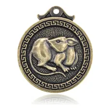 Подвеска для кулона или брелка Восточный гороскоп - Крыса, d.3см BJK182-01