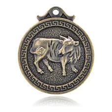 Подвеска для кулона или брелка Восточный гороскоп - Бык. d.3см BJK182-02