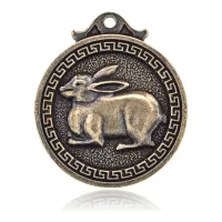 Подвеска для кулона или брелка Восточный гороскоп - Кролик, d.3см BJK182-04