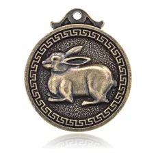 Подвеска для кулона или брелка Восточный гороскоп - Кролик, d.3см BJK182-04