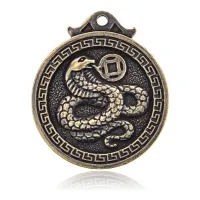 Подвеска для кулона или брелка Восточный гороскоп - Змея, d.3см BJK182-06