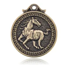 Подвеска для кулона или брелка Восточный гороскоп - Лошадь, d.3см BJK182-07