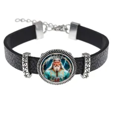 Кожаный браслет Славянские боги Перун BSK2-0506