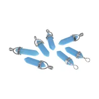 Подвеска - маятник для биолокации Светящийся нефрит, цвет голубой BJK014-05