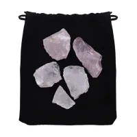 Набор из 5 натуральных камней в мешочке, розовый кварц STK002-02