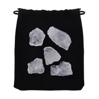 Набор из 5 натуральных камней в мешочке, горный хрусталь STK002-03
