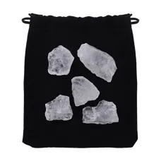 Набор из 5 натуральных камней в мешочке, горный хрусталь STK002-03