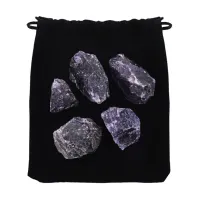 Набор из 5 натуральных камней в мешочке, аметист STK002-04