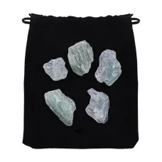 Набор из 5 натуральных камней в мешочке, нефрит STK002-05