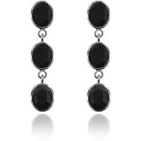 Серьги Три кристалла, 45х10х10мм UD064