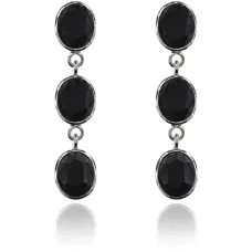 Серьги Три кристалла, 45х10х10мм UD064