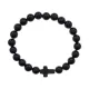 Христианский браслет Крест с нат.камнем Черный агат 8мм BSHE-12-23
