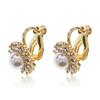 Серьги Солнце с жемчугом и стразами UD067