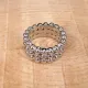 Кольцо тройное, цвет серебряный, размер 16 UC038-16