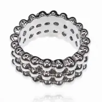 Кольцо тройное, цвет серебряный, размер 18 UC038-18