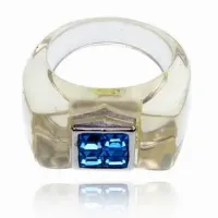 Кольцо пластик со стразами, размер 17 UC118-17