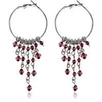 Серьги-кольца, цвет красный UD080-r