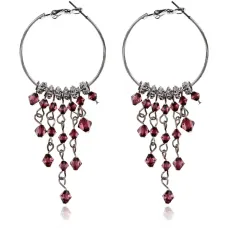 Серьги-кольца, цвет красный UD080-r