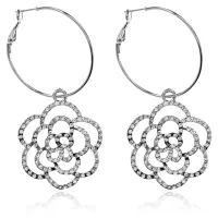 Серьги Цветок со стразами UD081