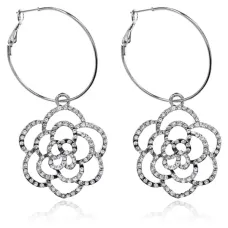 Серьги Цветок со стразами UD081