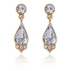 Серьги Капля с кристаллами UD086