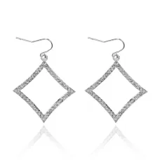 Серьги Ромб со стразами UD087