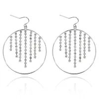 Серьги-кольца Дождь со стразами UD091