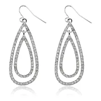 Серьги Две капли со стразами UD100