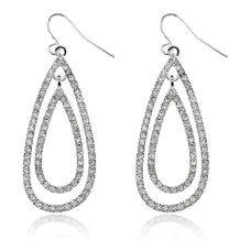 Серьги Две капли со стразами UD100