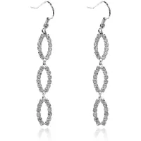 Серьги Три лепестка со стразами UD102