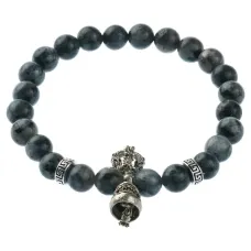 Браслет Ваджра с колоколом, лабрадор, 8мм BSDT1-03