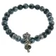 Браслет Ваджра с колоколом, обсидиан. 8мм BSDT1-04