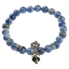 Браслет Ваджра с колоколом, содалит, 8мм BSDT1-05